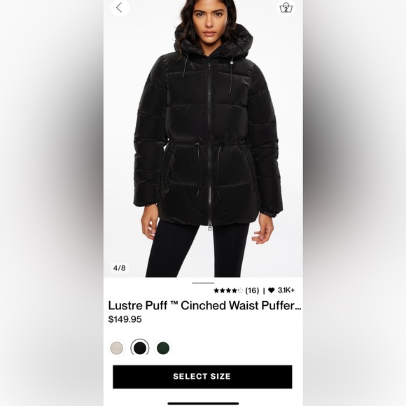 Crunshed waist puffer - crinched - Picture 3 of 3